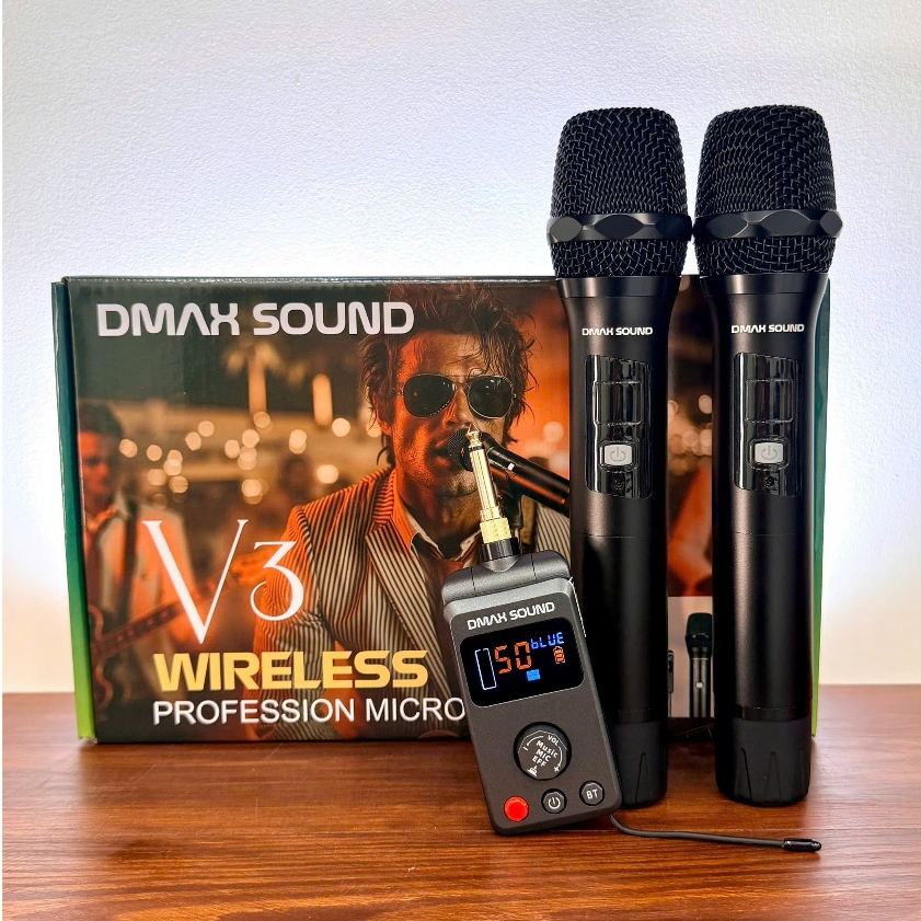 Micro DMAX SOUND V3 siêu đa năng, 2 MODE VANG, Chip DSP cao cấp, hát với mọi loại loa, boxlive, âmly