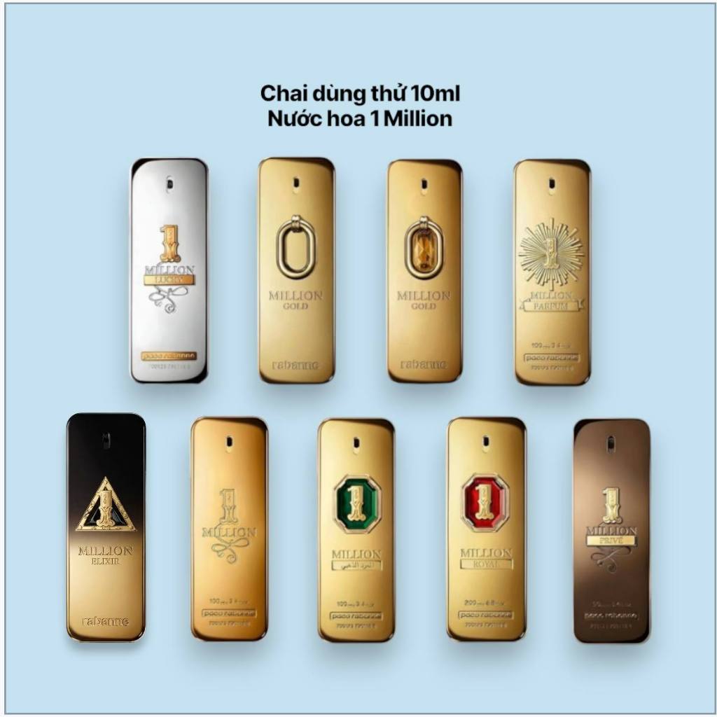 10ml Nước hoa Rabanne 1 Million Golden Oud Gold Prive Royal Lucky Parfum Intense Night Elixir EDP