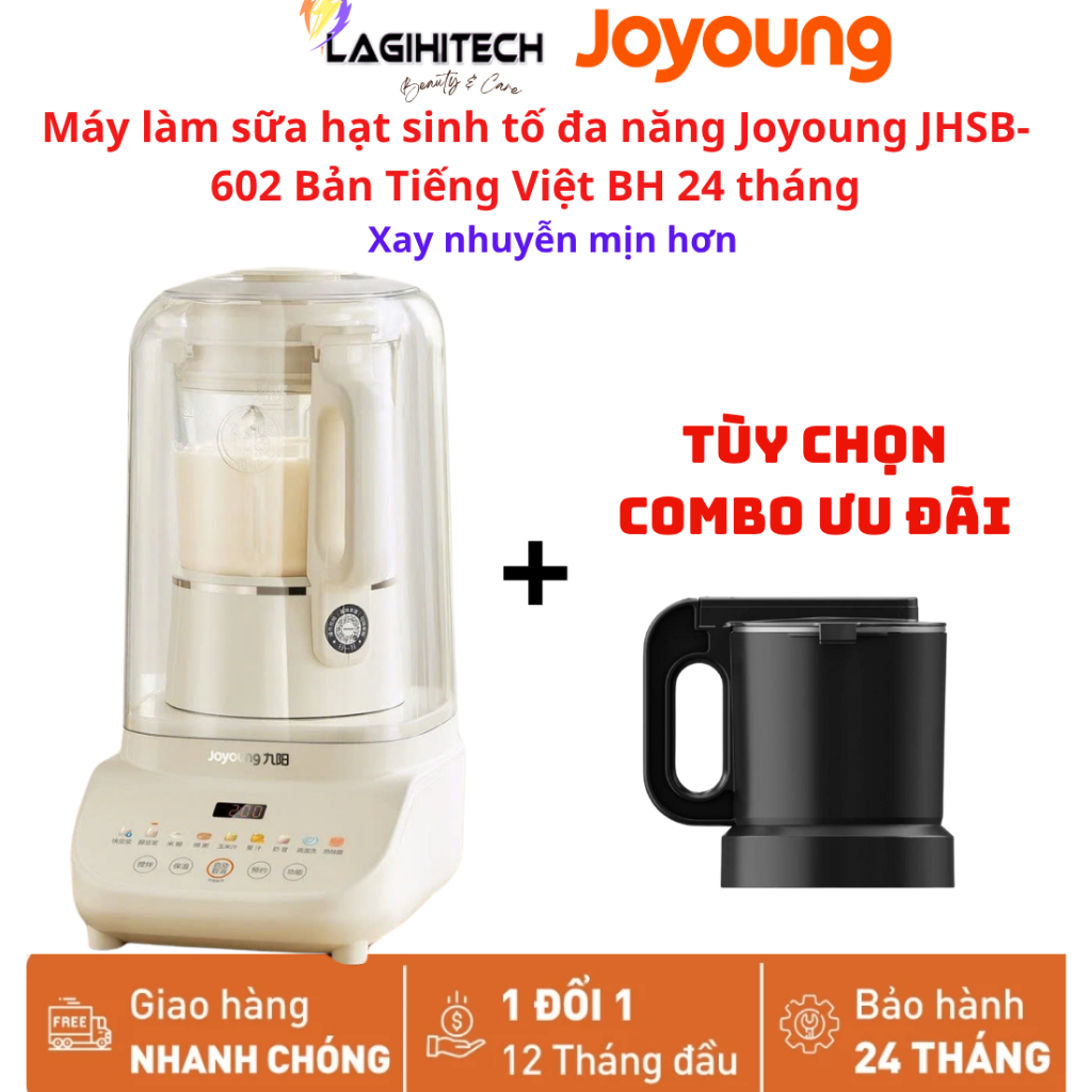 Máy làm sữa hạt sinh tố đa năng Joyoung JHSB-602 (1.5L 1000W) 12 chức năng,hẹn giờ,tự động giữ ấm-Ch