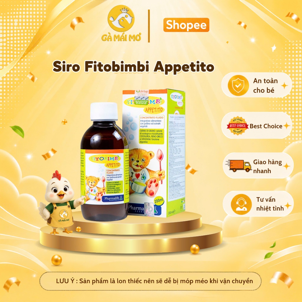 Siro Ăn Ngon Cho Bé Appetito Fitobimbi - Siro Hỗ Trợ Tăng Cường Tiêu Hóa Giúp Trẻ Ăn Ngon Xuất Xứ Ý