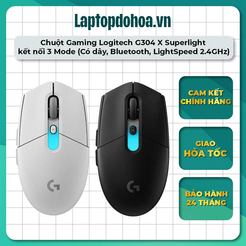 Chuột Gaming Logitech G304 X Superlight kết nối 3 Mode Có dây, Bluetooth, LightSpeed 2.4GHz Bảo hành