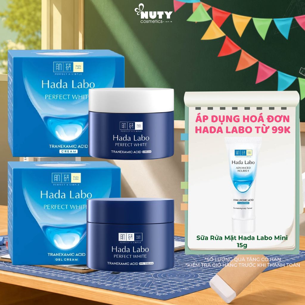 Kem Dưỡng Hada Labo Sáng Da Chuyên Sâu, Giảm Thâm Sạm Perfect White T.X.A Cream/ Gel Cream (50g/hộp)