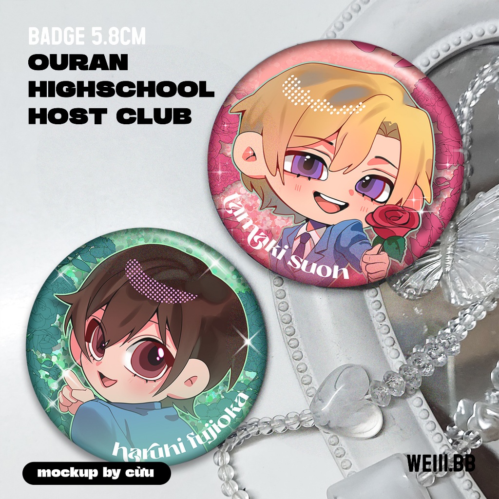 Huy hiệu nhân vật OURAN HIGH SCHOOL HOST CLUB - BADGE OURAN