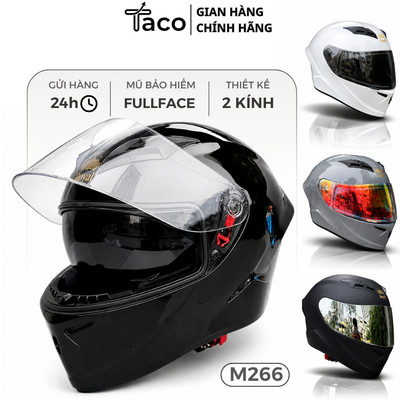 [TACO] Mũ Bảo Hiểm Fullface Royal M266 Chính Hãng - Nhựa ABS, 2 Kính, Trùm Đầu, Phong Cách