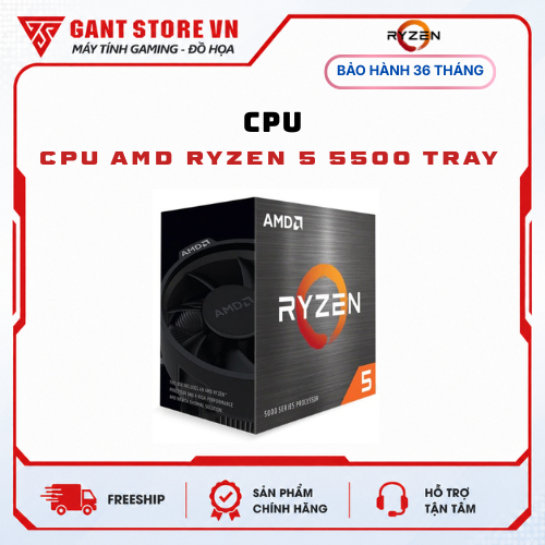 CPU AMD RYZEN 5 5500 TRAY VAT - Bảo hành 36 tháng