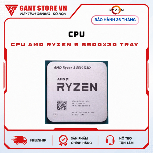 CPU AMD RYZEN 5 5500X3D TRAY VAT - Bảo hành 36 tháng
