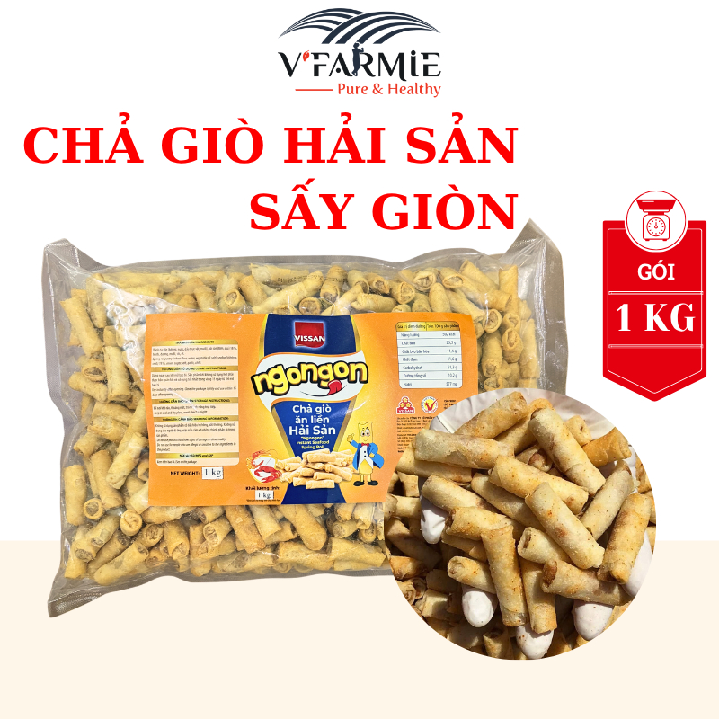 1kg Chả giò ăn liền hải sản Vissan - Chả giò sấy giòn mini Ngon Ngon