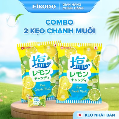 Combo 2 Kẹo Chanh Muối 120g Chiết Xuất Chanh Vàng & Chanh Xanh Tự Nhiên Eikodo