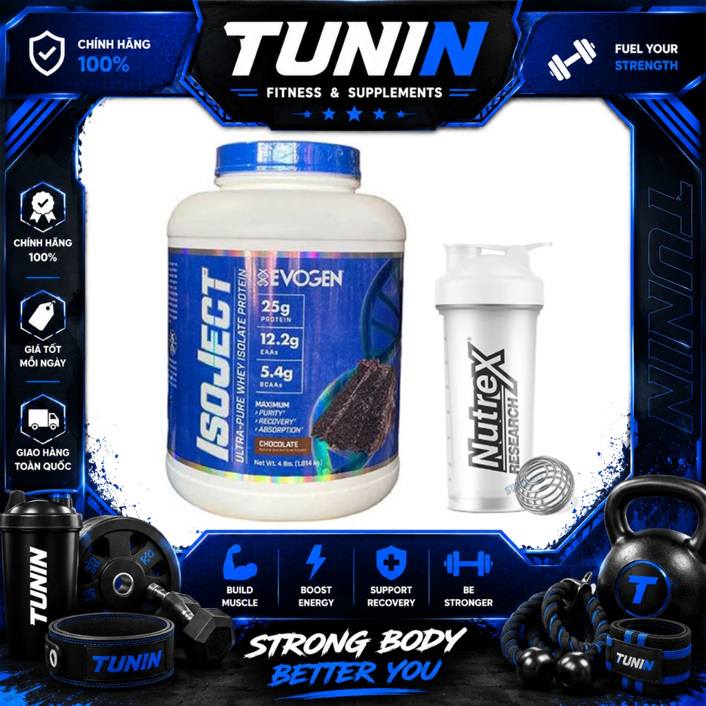 Evogen IsoJect Whey Protein Vị Cookie 1.8kg 55 Servings – 100% Whey Isolate Chính Hãng