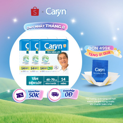Bộ 3 Tấm đệm lót Caryn siêu thấm giúp chống trào với công nghệ kháng khuẩn ngăn ngừa vi khuẩn và kiểm soát mùi hiệu quả