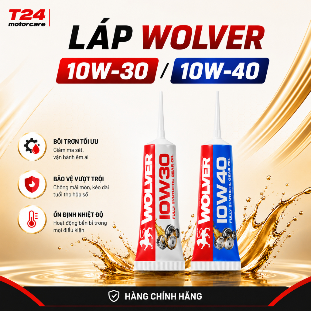 Nhớt Láp Wolver 10W30, láp Wolver 10w40 120ml Fully Synthetic - Dầu Hộp Số Xe Tay Ga Chính Hãng