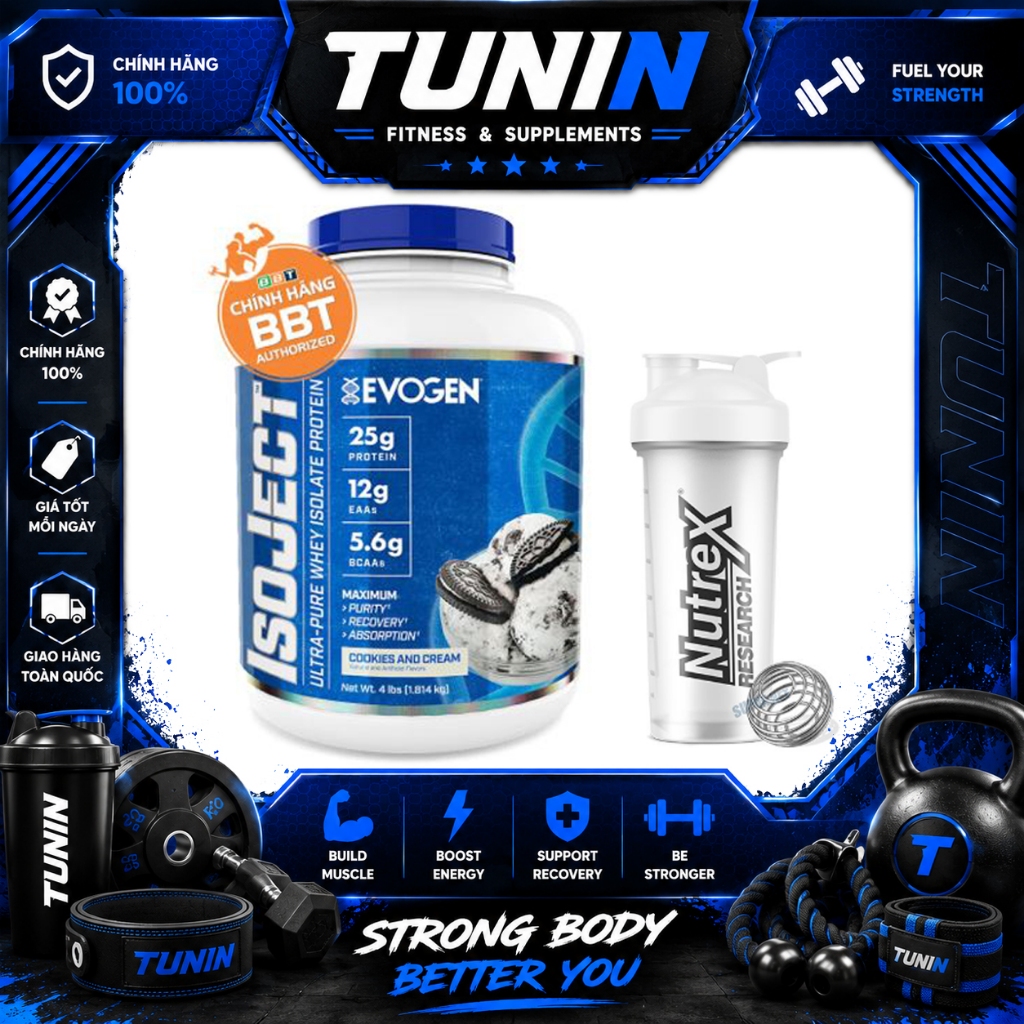 Evogen IsoJect Whey Protein 1.8kg 55 Lần Dùng – 100% Whey Isolate Hấp Thu Nhanh