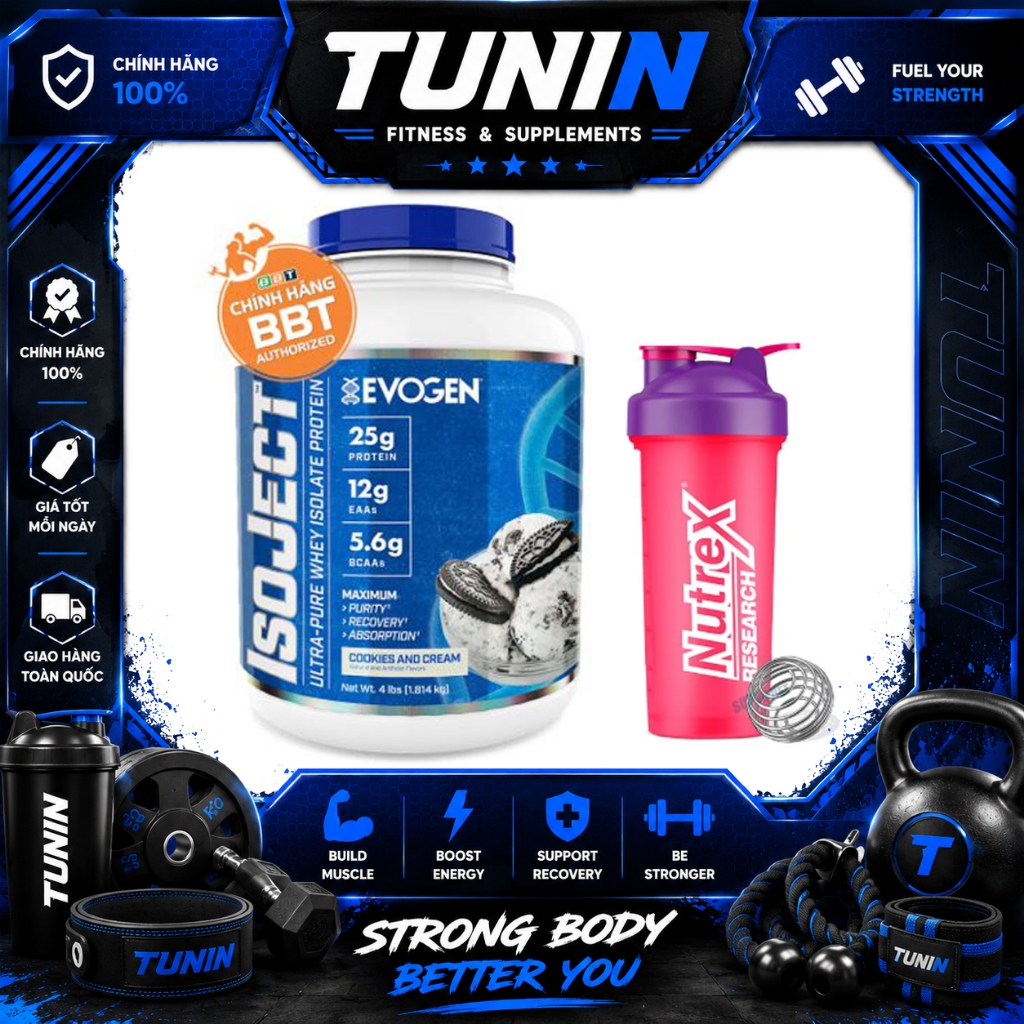 Sữa Đạm Evogen IsoJect Whey 1.8kg – Whey Isolate Tinh Khiết, Dễ Hấp Thu