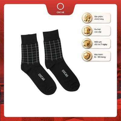 [New] Vớ nam Oscar cổ trung họa tiết đường kẻ, chất liệu sợi gỗ sồi cao cấp - mã 072