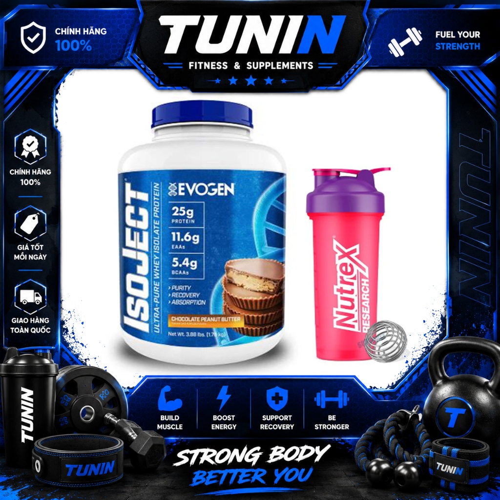 Evogen IsoJect Whey Protein Isolate 1.8kg – 55 Servings, Đạm Whey Cao Cấp Hỗ Trợ Tăng Cơ