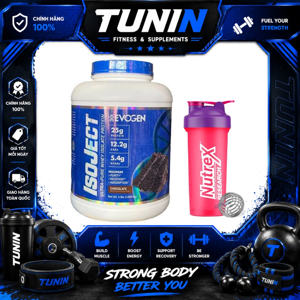 Evogen IsoJect Whey Isolate 1.8kg – Protein Tinh Khiết, Hấp Thu Nhanh, Phục Hồi Cơ