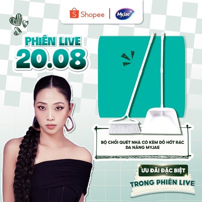 [LIÊU HÀ TRINH LIVE 20.8] [DAILY LIVE T8] Bộ chổi quét nhà có kèm đồ hốt rác đa năng MyJae