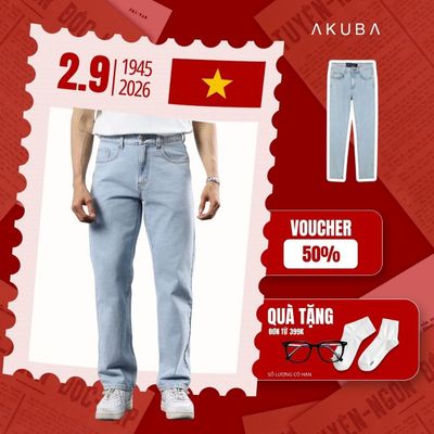 Quần Jean Nam AKUBA cao cấp siêu bền, chất vải dày dặn, tôn dáng, thoáng khí | 01DE1038