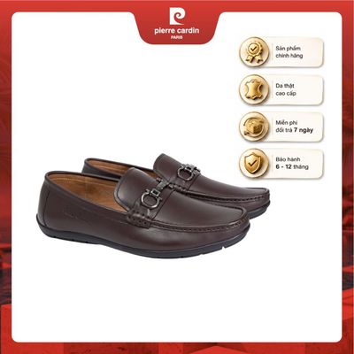 Giày lười Pierre Cardin chất liệu da bò thật mềm mại, đế cao su, khóa kim loại không gỉ - mã 810