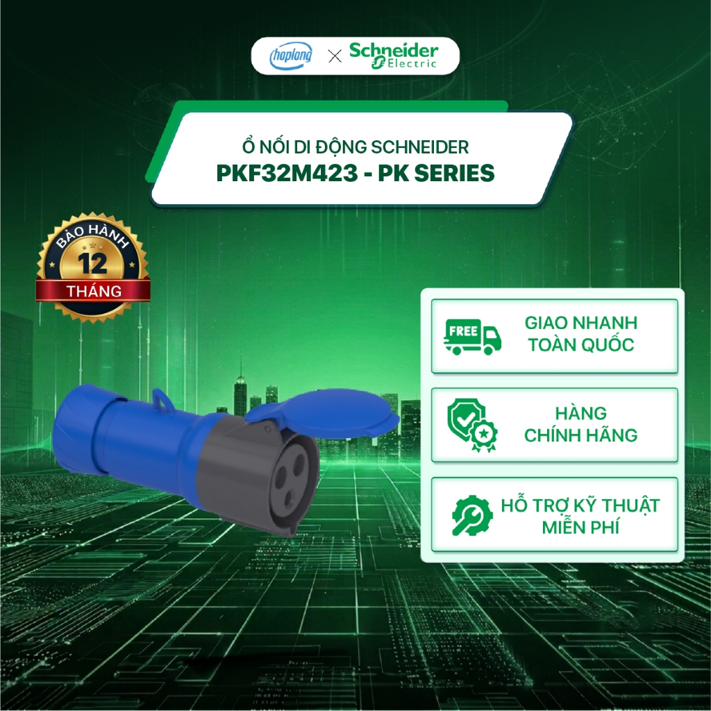 Ổ cắm nổi di động PKF32M423 Schneider - 32A 3P - 230V - IP44 - 6H - Connectors
