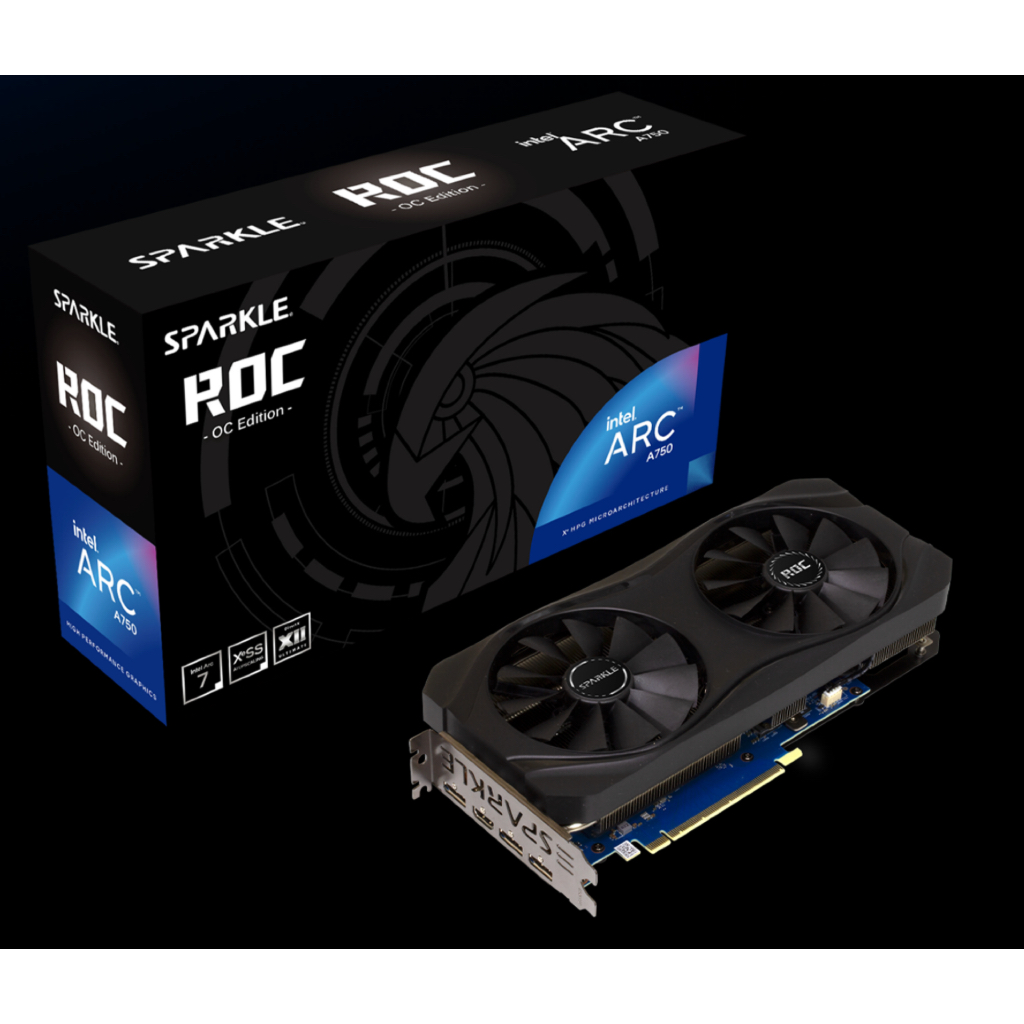 Card màn hình VGA Intel ARC A750 8GB GDDR6 SPARKLE ROC OC Edition