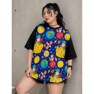 Áo Thun 3D Hoạt Hình Bigsize 50-100kg – Form Rộng Unisex, In Hình Dễ Thương [phi hành gia cáo] KY105