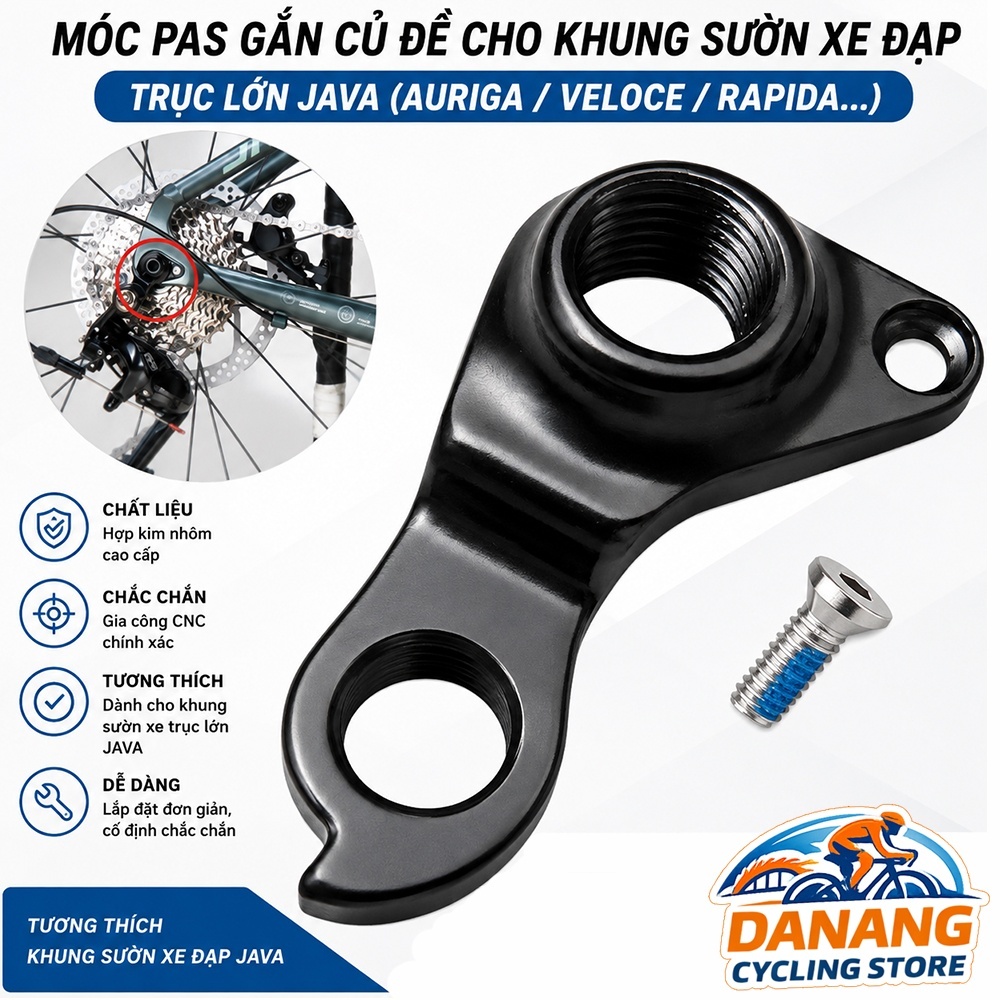 Móc Pas Gắn Củ Đề Xe Đạp Trục lớn JAVA (Auriga/ Veloce/ Rapida...) – Derailleur Hanger Chuẩn Fit Khung