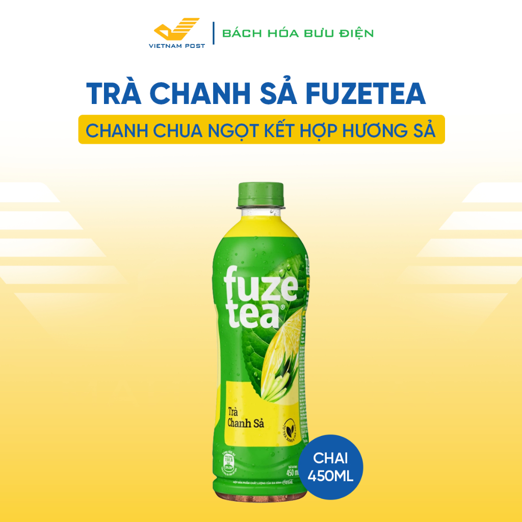 Trà Chanh Sả FUZETEA 450ml - Thức Uống Giải Khát Vị Chanh Sả Thanh Mát - Bổ Sung Vitamin C