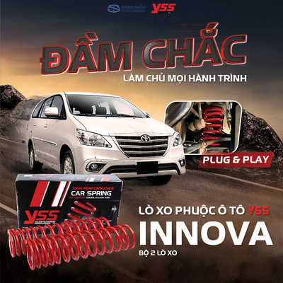 Lò xo phuộc sau ô tô YSS xe Toyota Innova (2006-2015), Toyota Innova 2.4 (2016) Liner Spring 2pcs/set (90C55S355A5X)