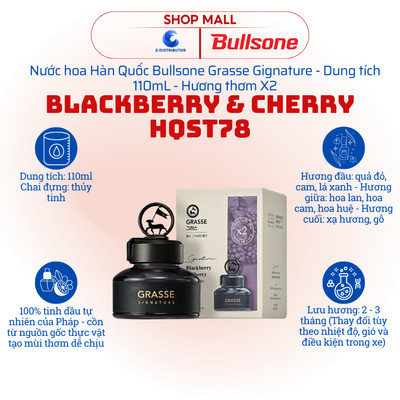 [HỎA TỐC] Nước hoa ô tô Bullsone Grasse Signature Blackberry & Cherry HQST78 - Dung tích 110ml