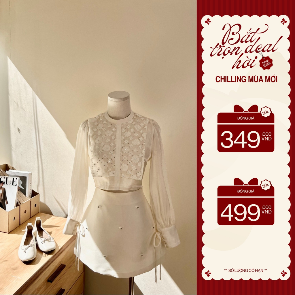 ZAMY SHOP - Sơ mi thiết kế crop phối tơ thanh lịch, nữ tính