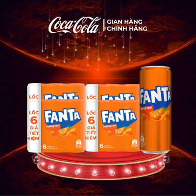 Lốc 24 Lon Nước Giải Khát Có Gas Fanta Cam Lon 320ml/Lon Sale 8.8_SP