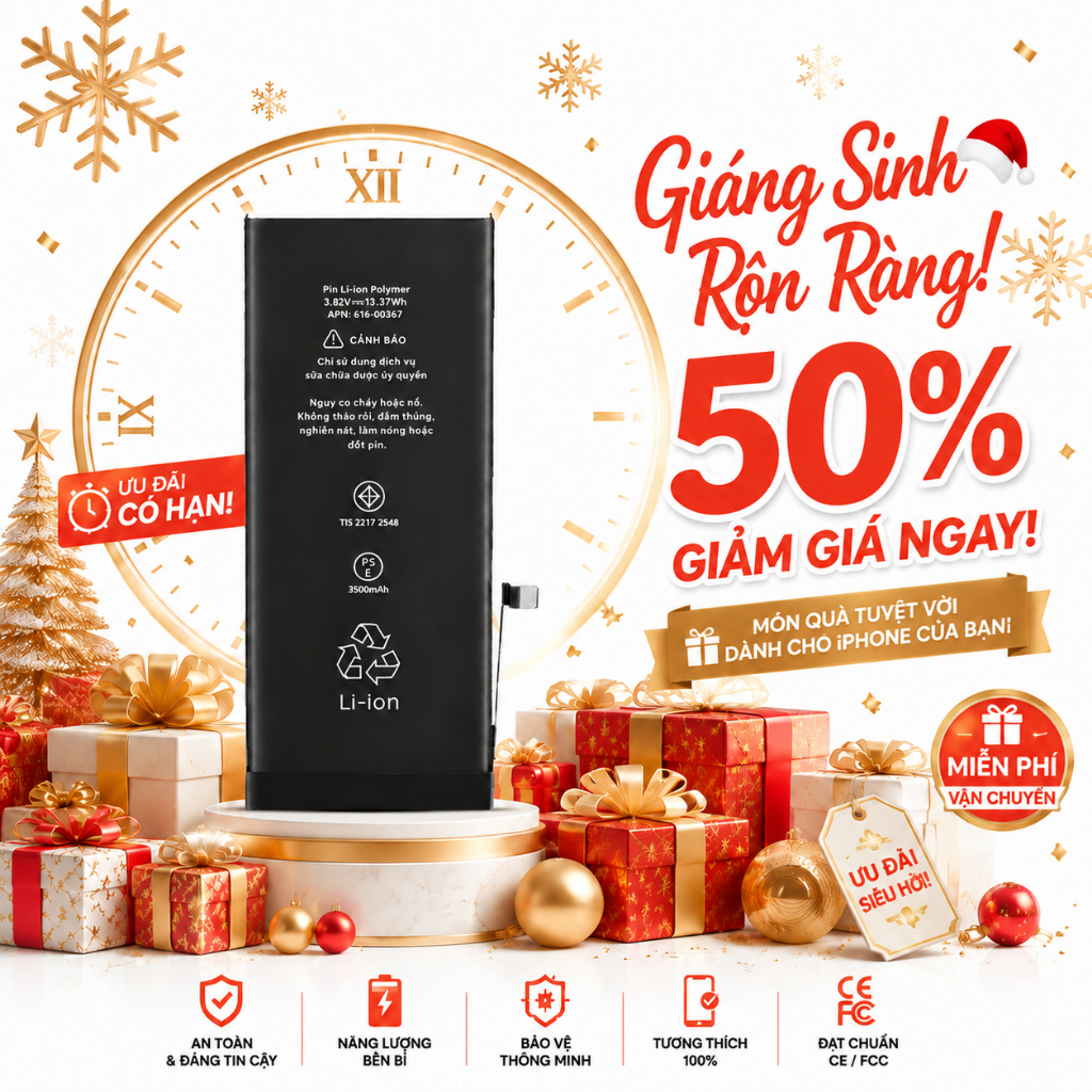 Pin Điện Thoại Cao Cấp Phù Hợp Cho iPhone 7 Series, Pin Dung Lượng Chuẩn Zin, Sạc Ổn Định Không Tắt 