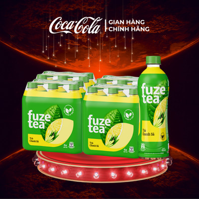 Lốc 24 Chai Trà Fuze Tea Chanh Sả Chai 450ml/Chai Coca-Cola Official Store Sale 8.8_SP