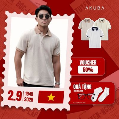 Áo Polo Nam AKUBA Cổ Bẻ Basic Form Slimfit, Chất Polyester Thoáng Mát, Vải Dày Co Giãn | 01HE1320
