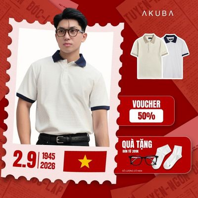 Áo Polo Nam AKUBA Cổ Bẻ Phối Màu Trẻ Trung Form Slimfit, Chất Polyester Thoáng Mát, Co GiãnThoải Mái | 01HE1320