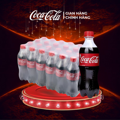 Lốc 24 Chai Nước Ngọt Giải Khát Có Ga Coca-Cola 390ml/Chai Coca-Cola Official Store Sale 8.8_SP