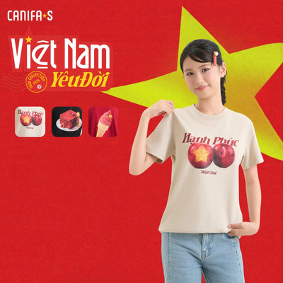 Áo thun unisex trẻ em Hạnh Phúc mừng Quốc Khánh 2.9 CANIFA S 3TS26W006