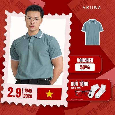 Áo Polo Nam AKUBA Cổ Bẻ Phối Màu Form Slimfit, Chất Polyester, Trẻ Trung, Dễ Phối | 01HE1322