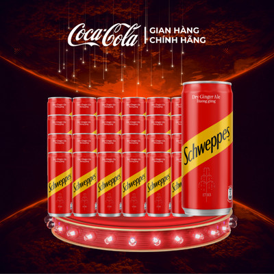 Lốc 24 Lon Nước Soda Vị Gừng Giải Khát Schweppes Ginger Ale 320ml/Lon Coca-Cola Official Store Sale 8.8_SP