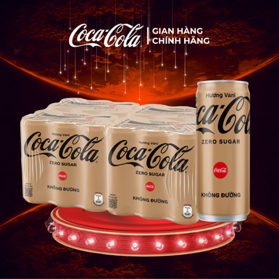Lốc 24 Lon Nước Ngọt Giải Khát Coca-Cola Không Đường Hương Vani 320m/Lon Coca-Cola Official Store Sale 8.8_SP