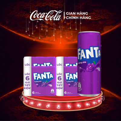 Thùng/lốc 24 Lon Nước Ngọt Giải Khát Có Gas Fanta Hương Nho 320ml/Lon Sale 8.8_SP