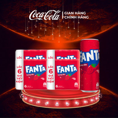 Lốc 24 Lon Nước Giải Khát Có Gas Fanta Hương Dâu 320ml/Lon Coca-Cola Official Store Sale 8.8_SP