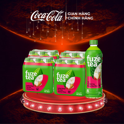 Thùng 24 Chai Trà Mật Ong Hương Lài Vải Fuze Tea 450ml Coca-Cola Official Store Sale 8.8_SP