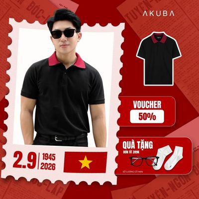 [NEW COLLECTION] Áo Polo Nam AKUBA Tay Ngắn Form Slim Cổ Bẻ Phối Màu Chất Cotton Thấm Hút Tốt | 01HE1382