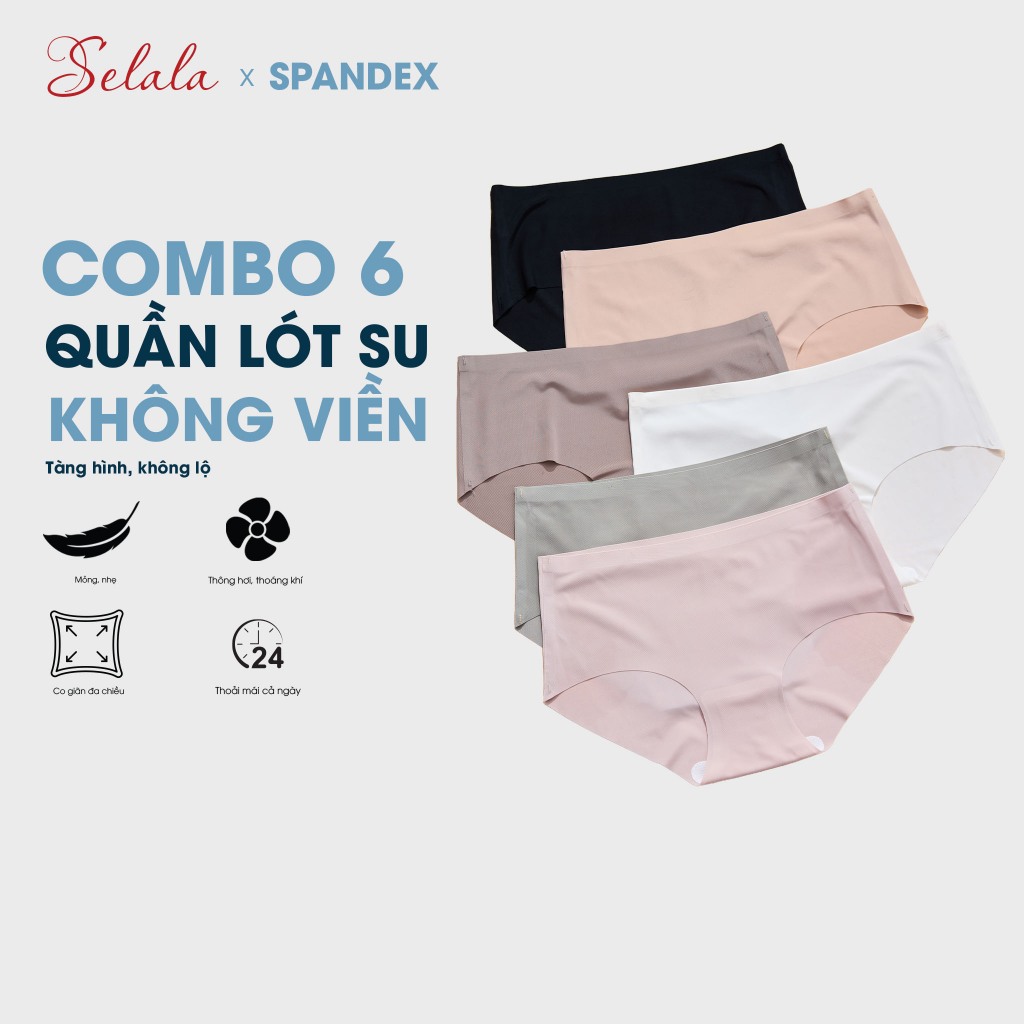 Quần Lót Tàng Hình Combo 6 Quần Lót Su Selala Chất Su Mát Không Viền Chống Lộ…