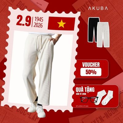 Quần thun nhung tăm AKUBA dáng suống năng động, thoải mái, dày dặn tôn dáng | 01JE1029