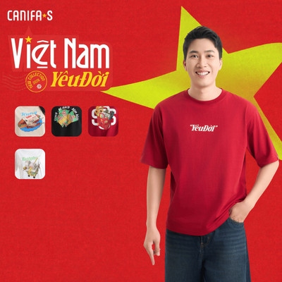 Áo phông unisex phom rộng Người Lớn Vỉa Hè phong cách trẻ trung mừng Quốc Khánh 2.9 CANIFA S 5TS26W006