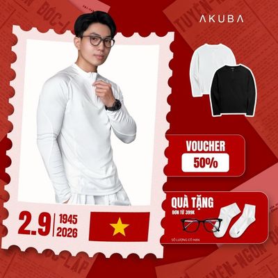 Áo Thun Dài Tay Nam Thể Thao AKUBA Polyester Co Giãn Mát Mẻ Form Slimfit | 01JE1269