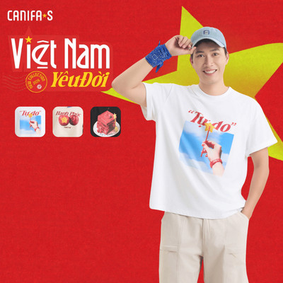 Áo phông Boxy Unisex Người Lớn Ăn Vặt phong cách trẻ trung yêu đời mừng Quốc Khánh 2.9 CANIFA S 5TS26W007